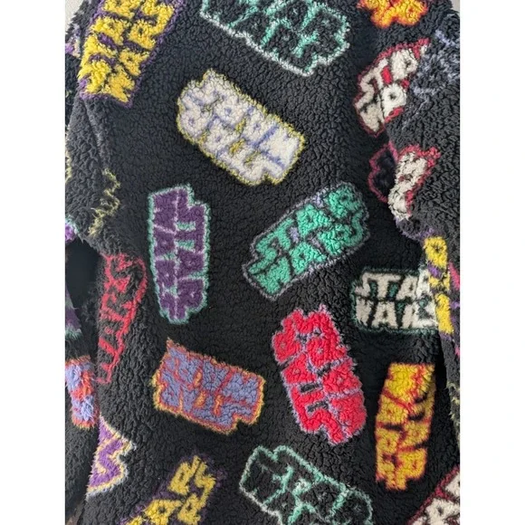 Star Wars Sherpa Pullover Sz L Sweatshirt Disney Parks Unisex Red Trim Cosplay - Picture 6 of 9